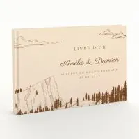 Livre d'or de mariage - Livret aspect coton - Montagne