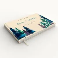 Livre d'or de mariage - Livret aspect coton - Sapins automne