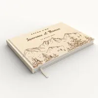 Livre d'or de mariage - Livret aspect lin - Sommets alpins