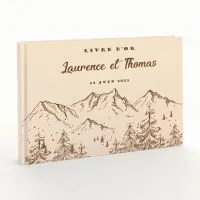 Livre d'or de mariage - Livret aspect coton - Sommets alpins