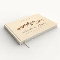 Livre d'or de mariage - Livret aspect lin - Sommets enneigés