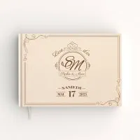 Livre d'or de mariage - Livret aspect coton - Victoria