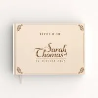 Livre d'or de mariage - Livret aspect lin - Vintage
