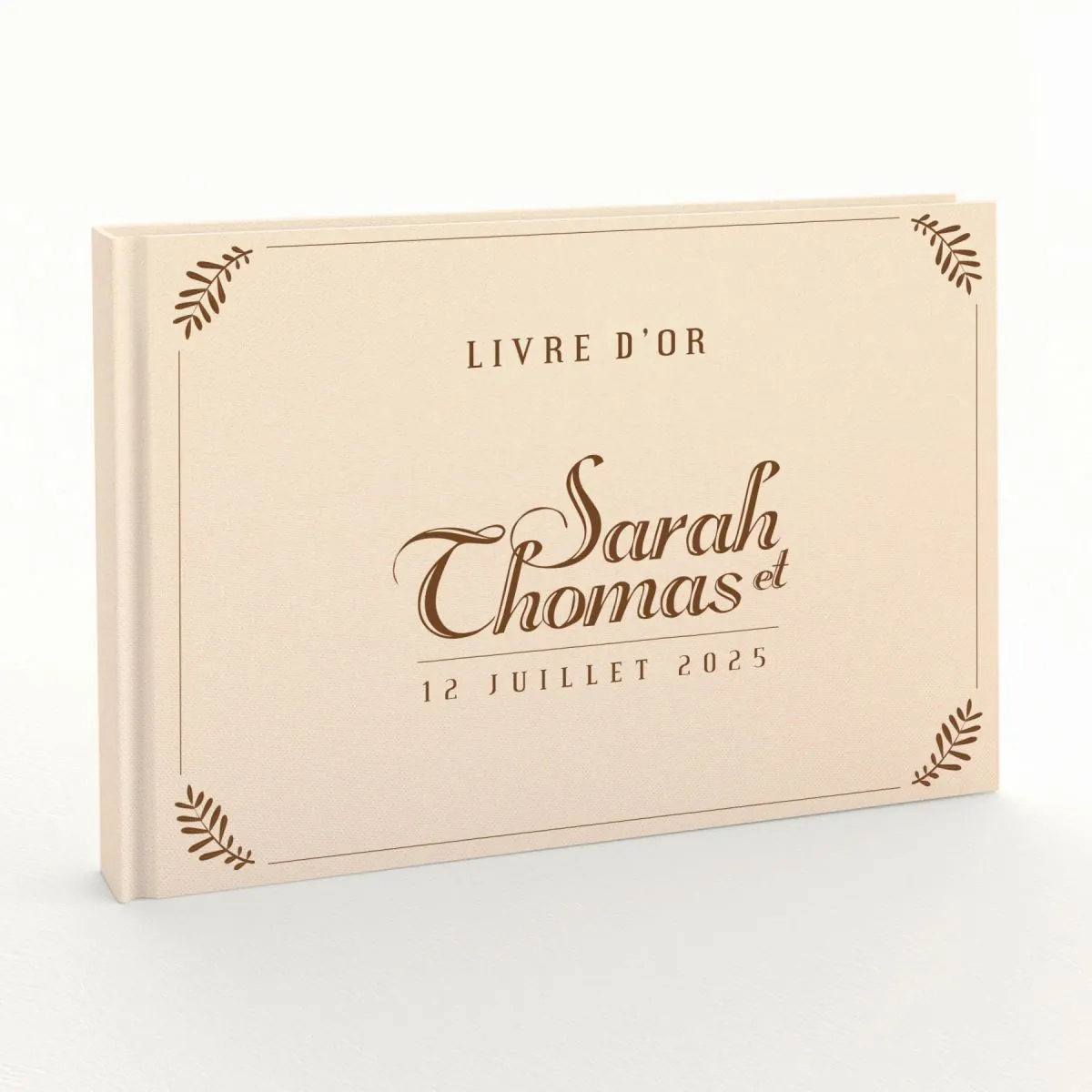 Livre d'or de mariage - Livret aspect lin - Vintage