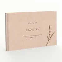 Livre d'or d'anniversaire - Livret aspect lin - Epis de blé