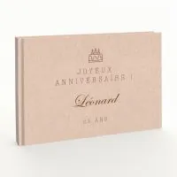 Livre d'or d'anniversaire - Livret aspect lin - Gâteau