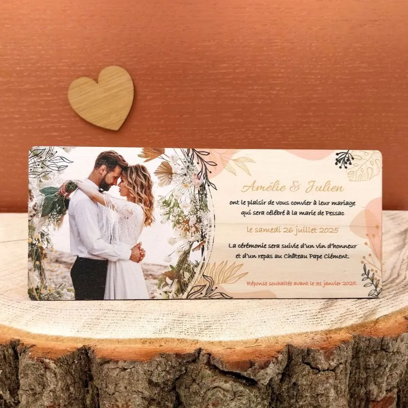Faire-part-mariage-bois-impression-photo 2