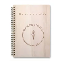 Livre d'or de mariage carnet - En érable - Bleuet