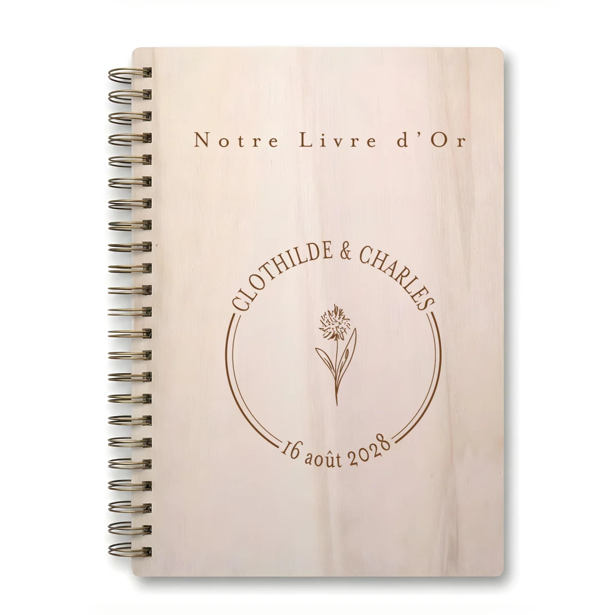 Livre d'or de mariage carnet - En érable - Bleuet