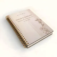 Livre d'or de mariage carnet - En érable - Bouton d'or