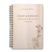 Livre d'or de mariage carnet - En érable - Bouton d'or