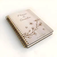 Livre d'or de mariage carnet - En érable - Branche fleurie