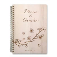 Livre d'or de mariage carnet - En érable - Branche fleurie