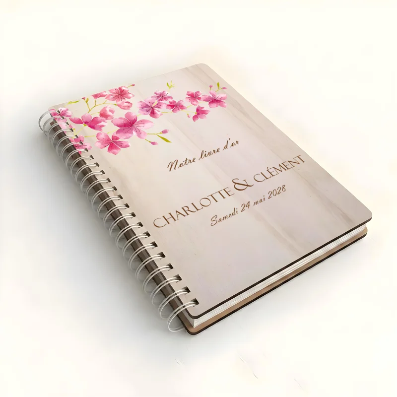 Livre d'or de mariage carnet - En érable - Cerisier - hover