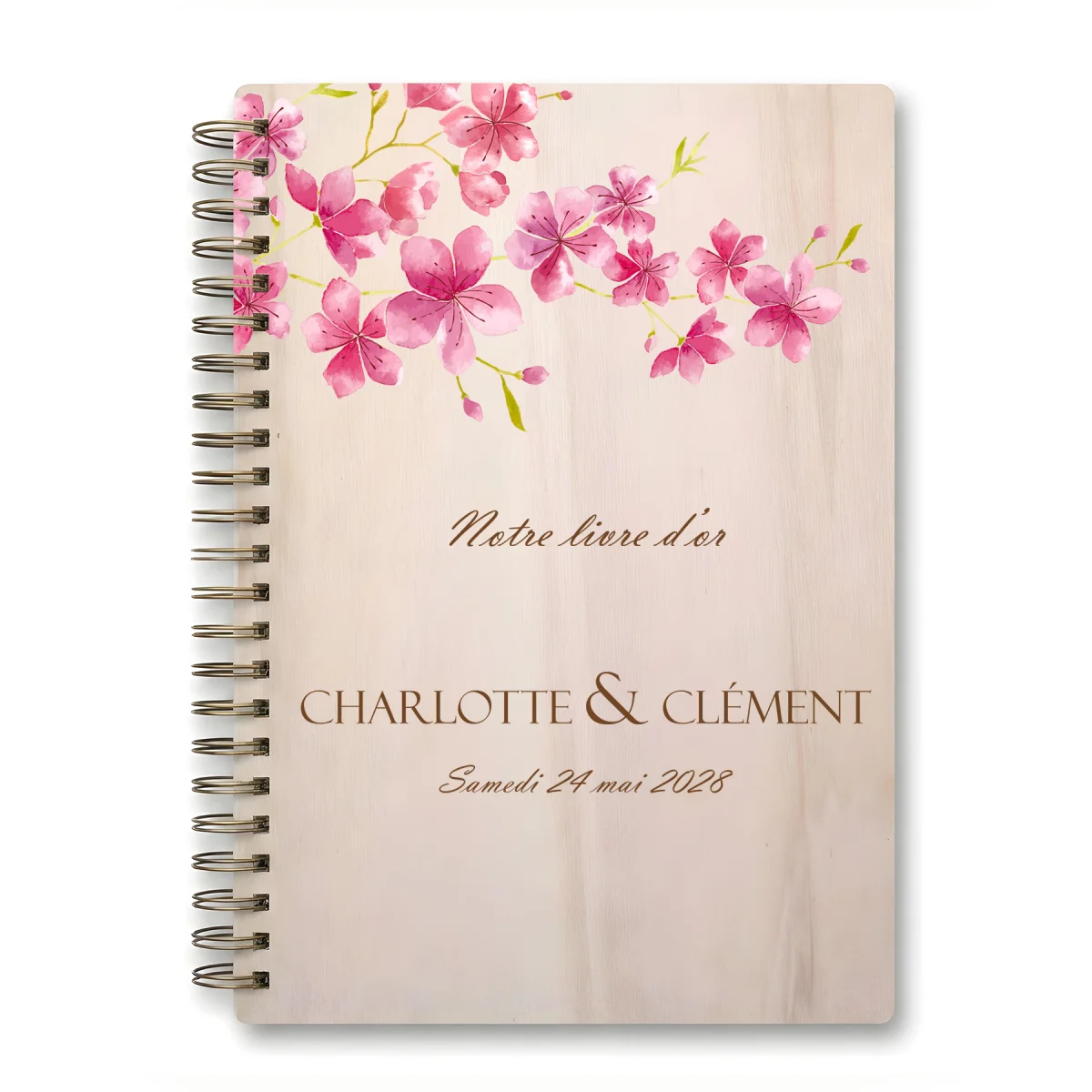 Livre d'or de mariage carnet - En érable - Cerisier