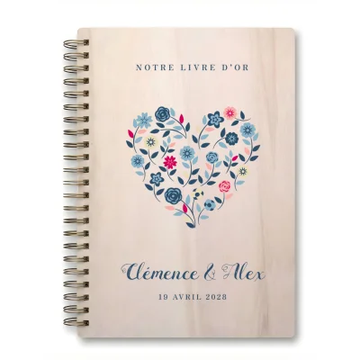 Livre d'or de mariage carnet - En érable - Champêtre