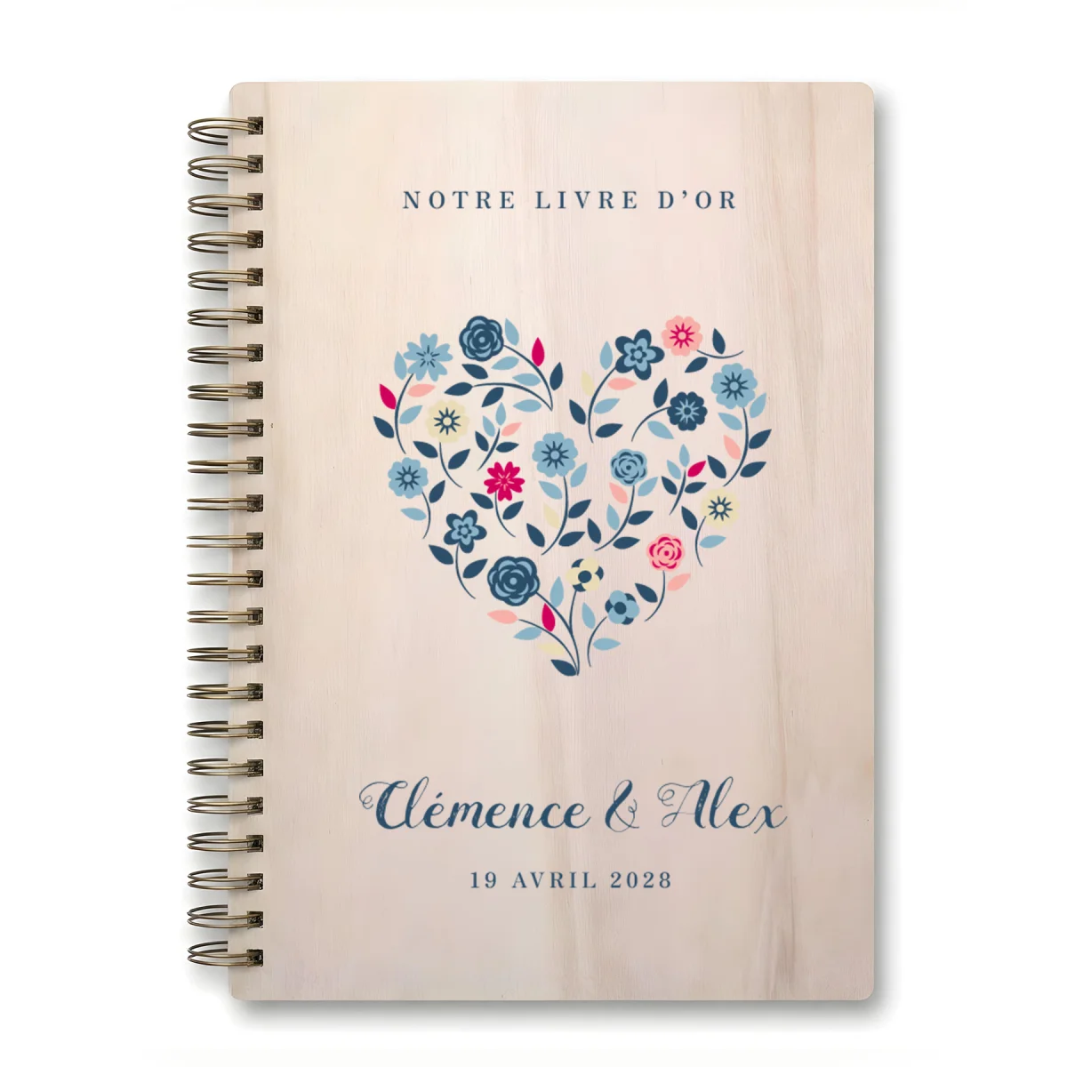 Livre d'or de mariage carnet - En érable - Champêtre