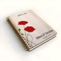 Livre d'or de mariage carnet - En érable - Cœur champêtre