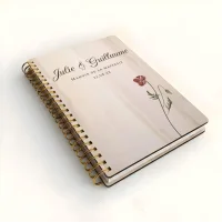 Livre d'or de mariage carnet - En érable - Cosmos rouge