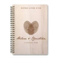 Livre d'or de mariage carnet - En érable - Empreintes