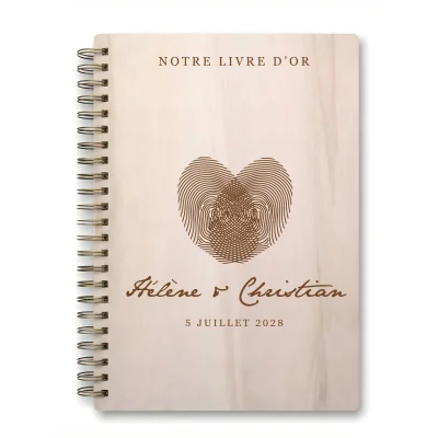 Livre d'or de mariage carnet - En érable - Empreintes