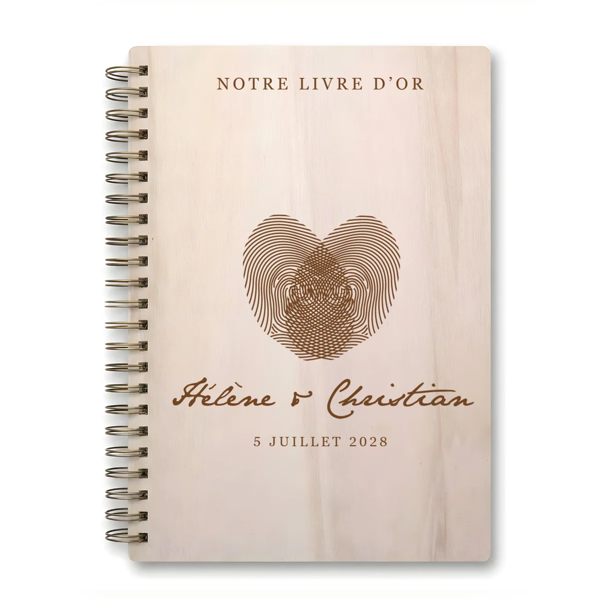 Livre d'or de mariage carnet - En érable - Empreintes