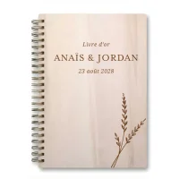 Livre d'or de mariage carnet - En érable - Epis de blé