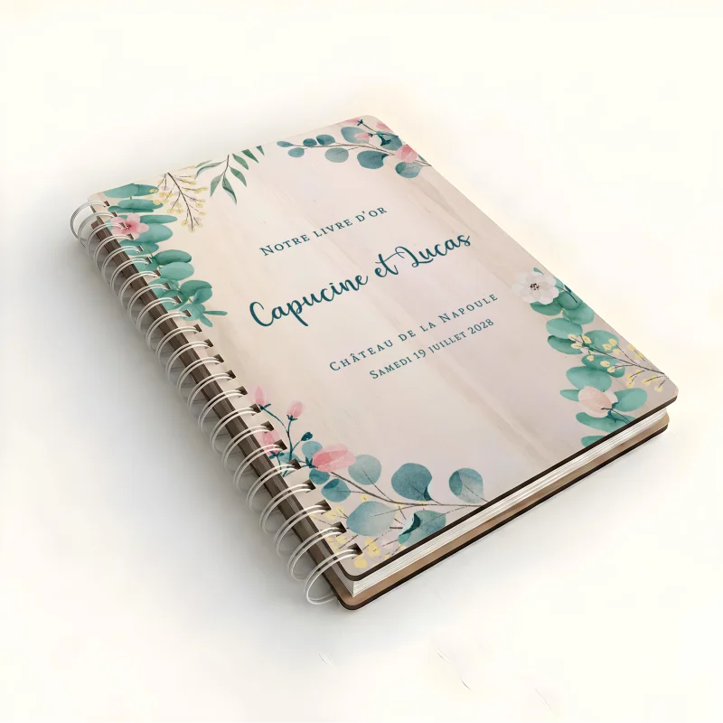 Livre d'or de mariage carnet - En érable - Eucalyptus - hover
