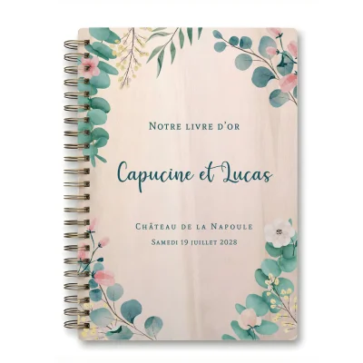 Livre d'or de mariage carnet - En érable - Eucalyptus