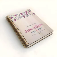 Livre d'or de mariage carnet - En érable - Fanions