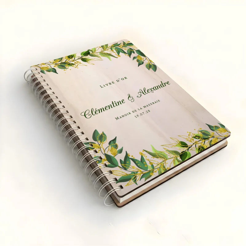 Livre d'or de mariage carnet - En érable - Feuillage - hover