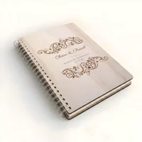 Livre d'or de mariage carnet - En érable - Fleurs