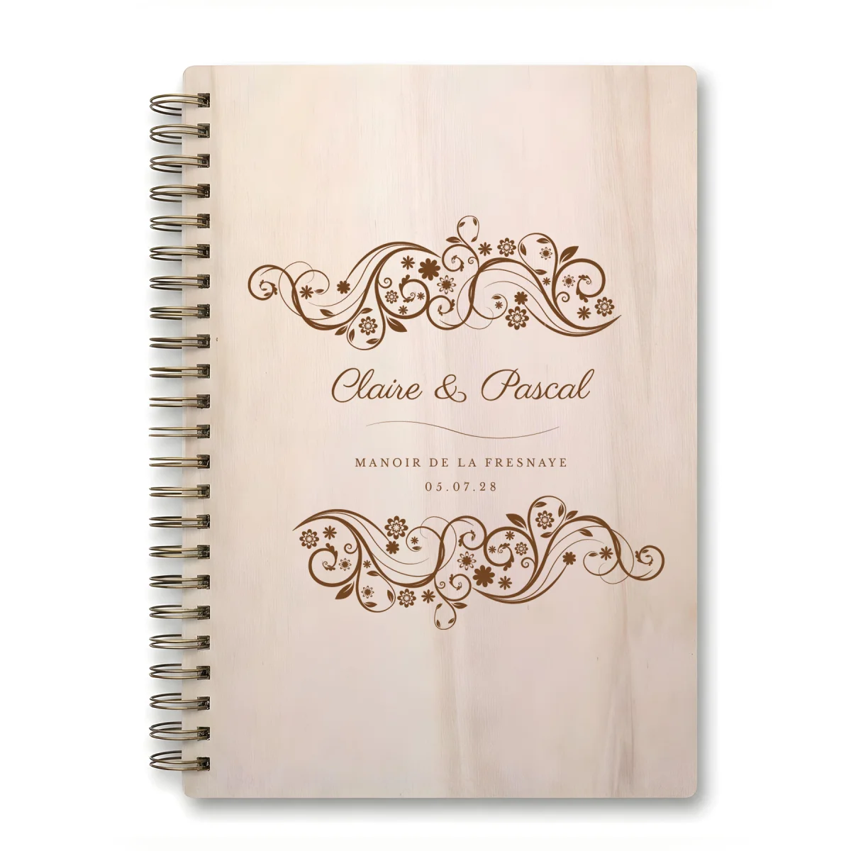 Livre d'or de mariage carnet - En érable - Fleurs