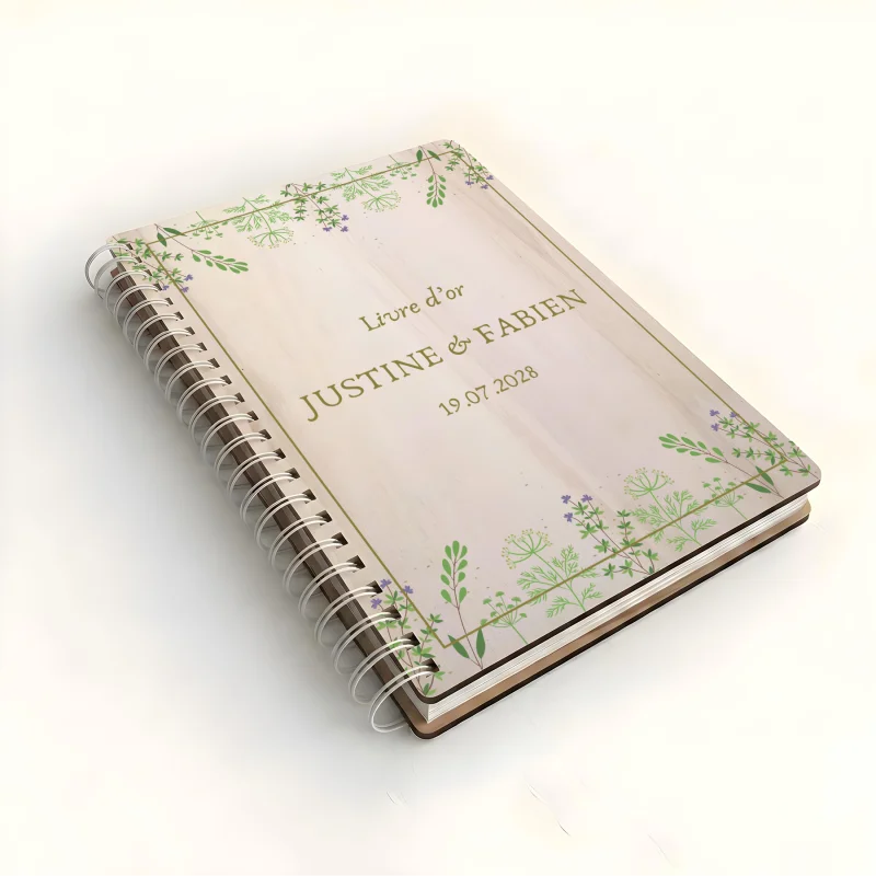 Livre d'or de mariage carnet - En érable - Fleurs sauvages - hover