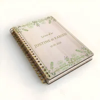 Livre d'or de mariage carnet - En érable - Fleurs sauvages