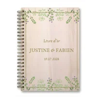 Livre d'or de mariage carnet - En érable - Fleurs sauvages
