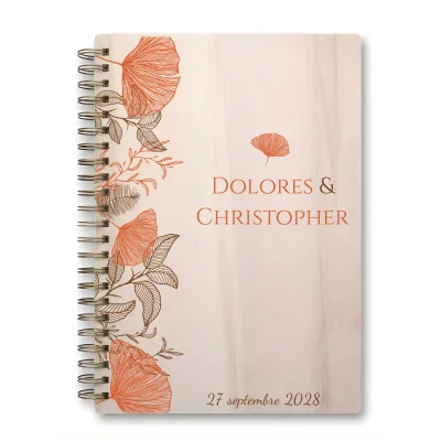 Livre d'or de mariage carnet - En érable - Gingko