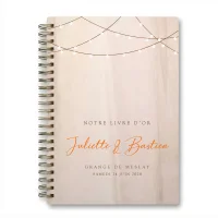 Livre d'or de mariage carnet - En érable - Guirlande