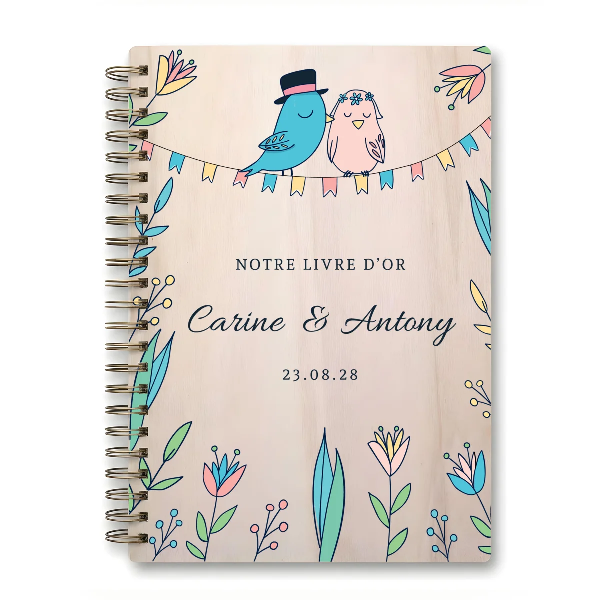 Livre d'or de mariage carnet - En érable - Les inséparables