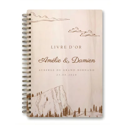 Livre d'or de mariage carnet - En érable - Montagne