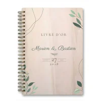 Livre d'or de mariage carnet - En érable - Natural