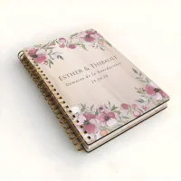 Livre d'or de mariage carnet - En érable - Pivoines
