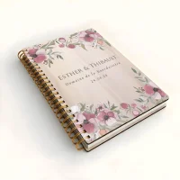 Livre d'or de mariage carnet - En érable - Pivoines