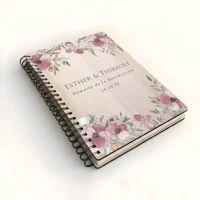 Livre d'or de mariage carnet - En érable - Pivoines