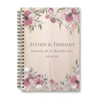 Livre d'or de mariage carnet - En érable - Pivoines