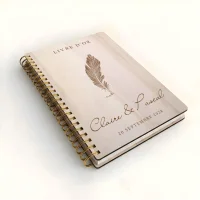 Livre d'or de mariage carnet - En érable - Plume