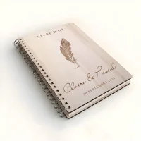 Livre d'or de mariage carnet - En érable - Plume