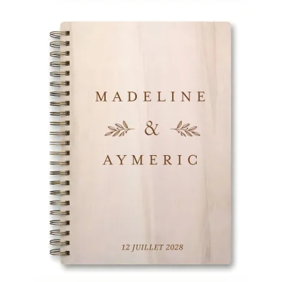 Livre d'or de mariage carnet - En érable - Rameaux