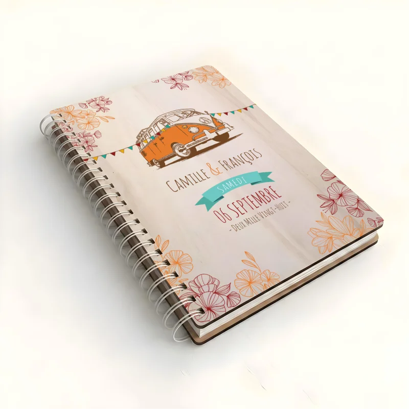 Livre d'or de mariage carnet - En érable - Seventies - hover