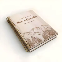 Livre d'or de mariage carnet - En érable -Sommets alpins